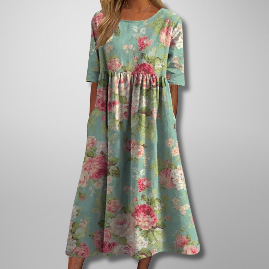 Xara | Women's Floral 3/4 Sleeve Midi Dress