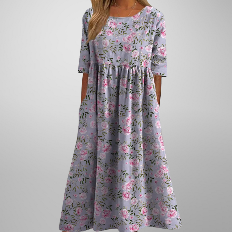 Xara | Women's Floral 3/4 Sleeve Midi Dress