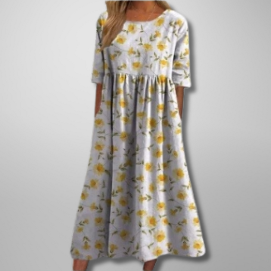 Xara | Women's Floral 3/4 Sleeve Midi Dress