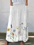 Ximena | Women's Floral Print Maxi Skirt with Pockets