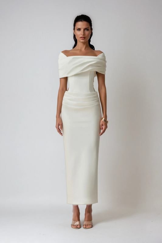 Ysabel | Women's Off-Shoulder Ruched Maxi Dress