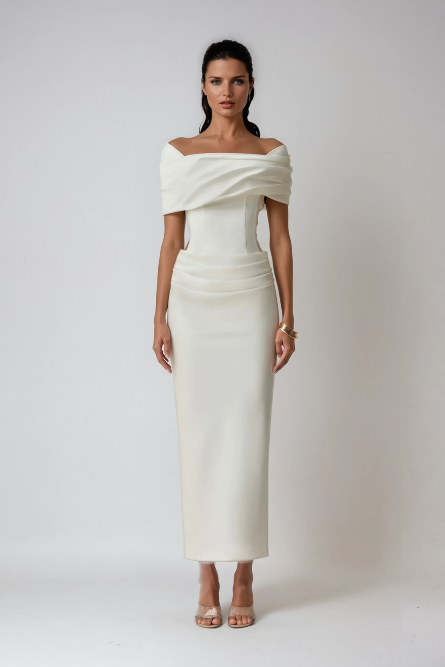 Ysabel | Women's Off-Shoulder Ruched Maxi Dress