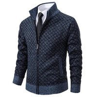 Zander | Men's Full Zip Stand Collar Knit Cardigan