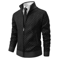 Zander | Men's Full Zip Stand Collar Knit Cardigan