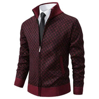 Zander | Men's Full Zip Stand Collar Knit Cardigan