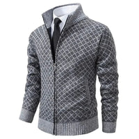 Zander | Men's Full Zip Stand Collar Knit Cardigan