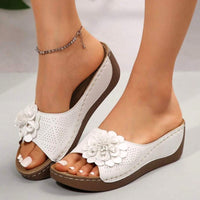 Zinnia | Women's Floral Wedge Slide Sandals