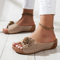 Zinnia | Women's Floral Wedge Slide Sandals