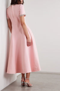 Isla - Bow with Crystal Embellished Midi Dress