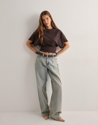 Zola | Women's Wide Sleeve Crew Neck Crop Top