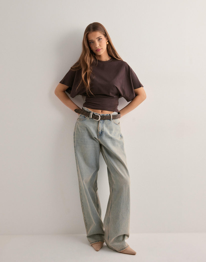 Zola | Women's Wide Sleeve Crew Neck Crop Top