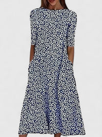 Karelieth | Sophisticated Midi Dress Dark Blue